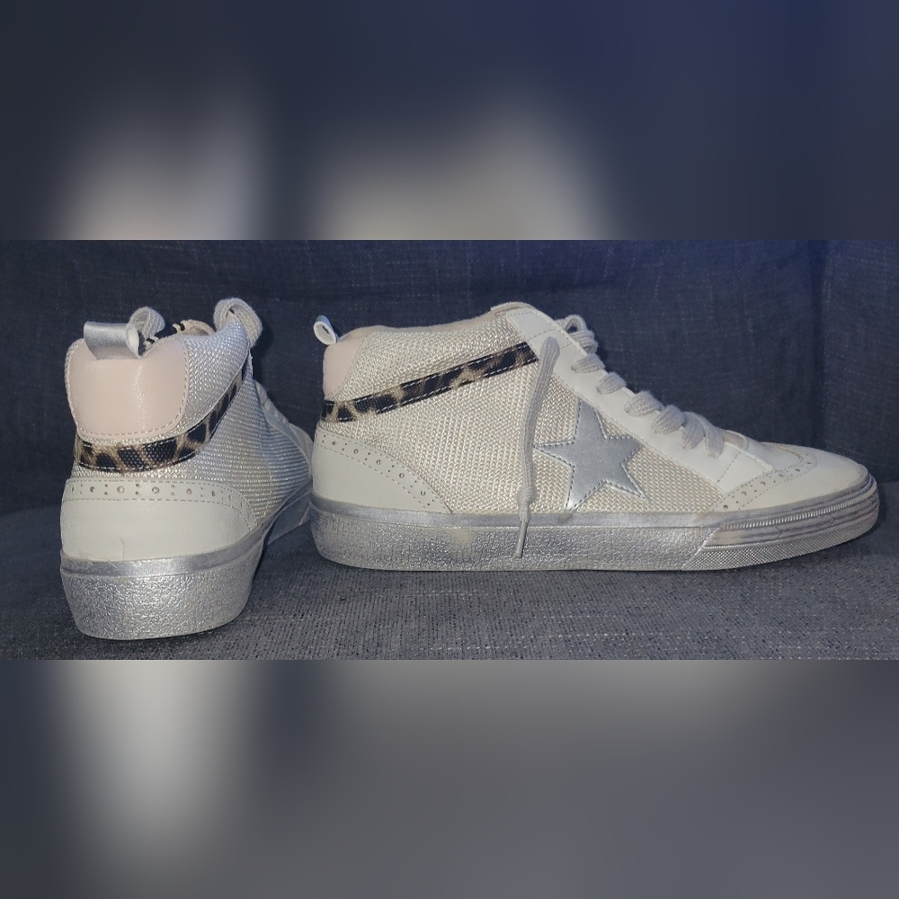 Stylish White High-Top Sneakers